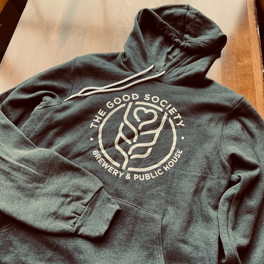 Pullover Hoodie - Grey w/ Parchment Logos