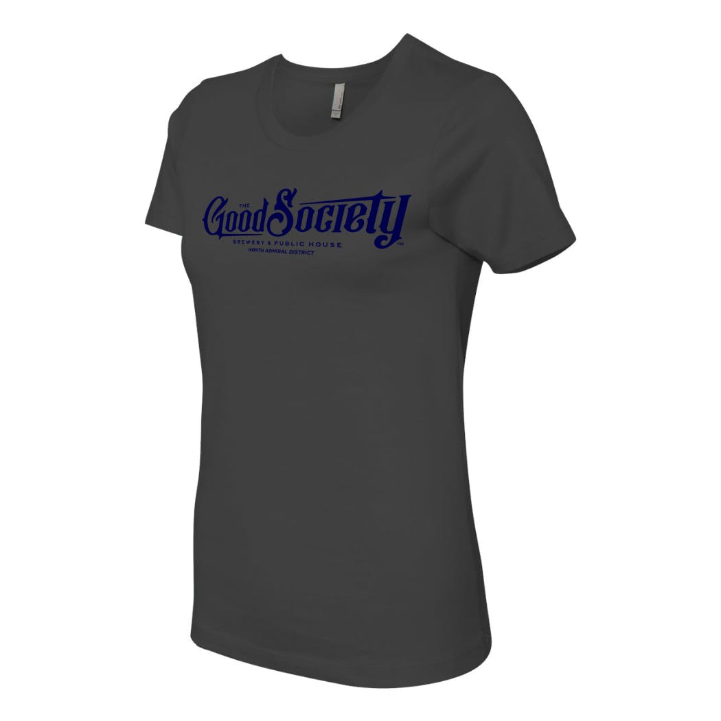 Heavy Metal Shirt with Navy Logos - Women's