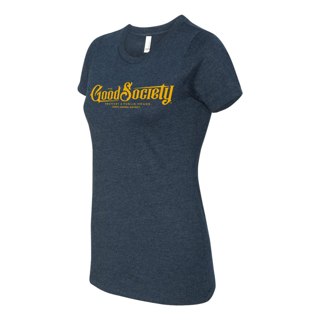 Midnight Navy Shirt with Gold Logos - Women's